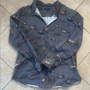 Croft & Barrow Charcoal Patterned Men's Button-down Shirt